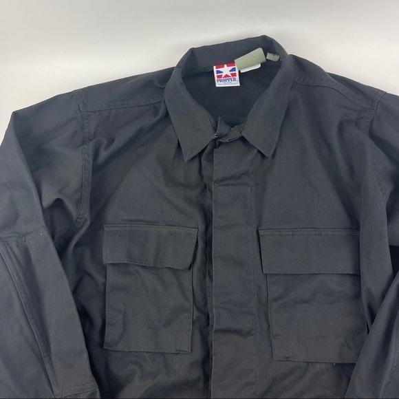 Propper Button Up Shirt Mens Large Long Black Pockets Heavy Duty - Picture 3 of 9
